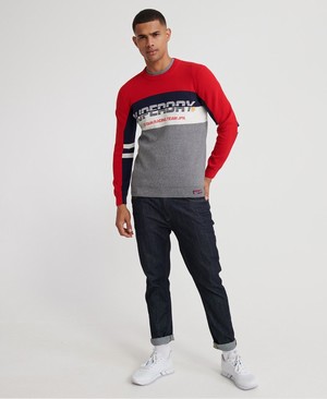 Superdry Mega Logo Crew Neck Férfi Ugró MélySzürke | XHVJY9703